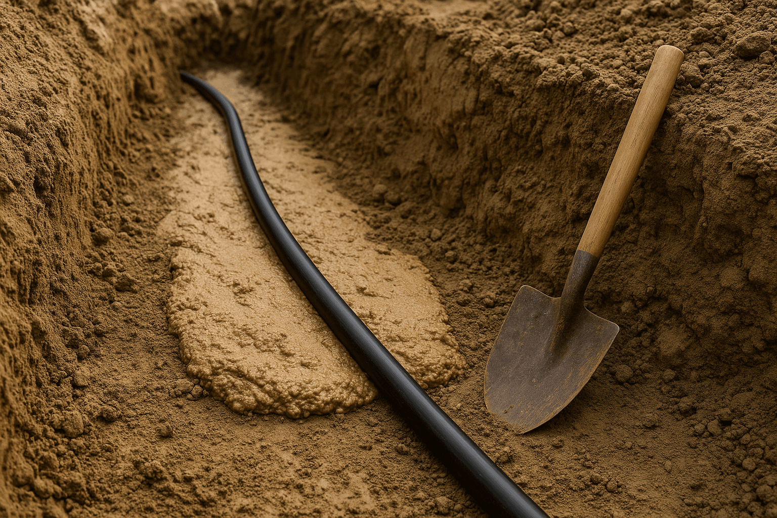 بک‌فیل بنتونیتی اطراف کابل‌ها در ترانشه