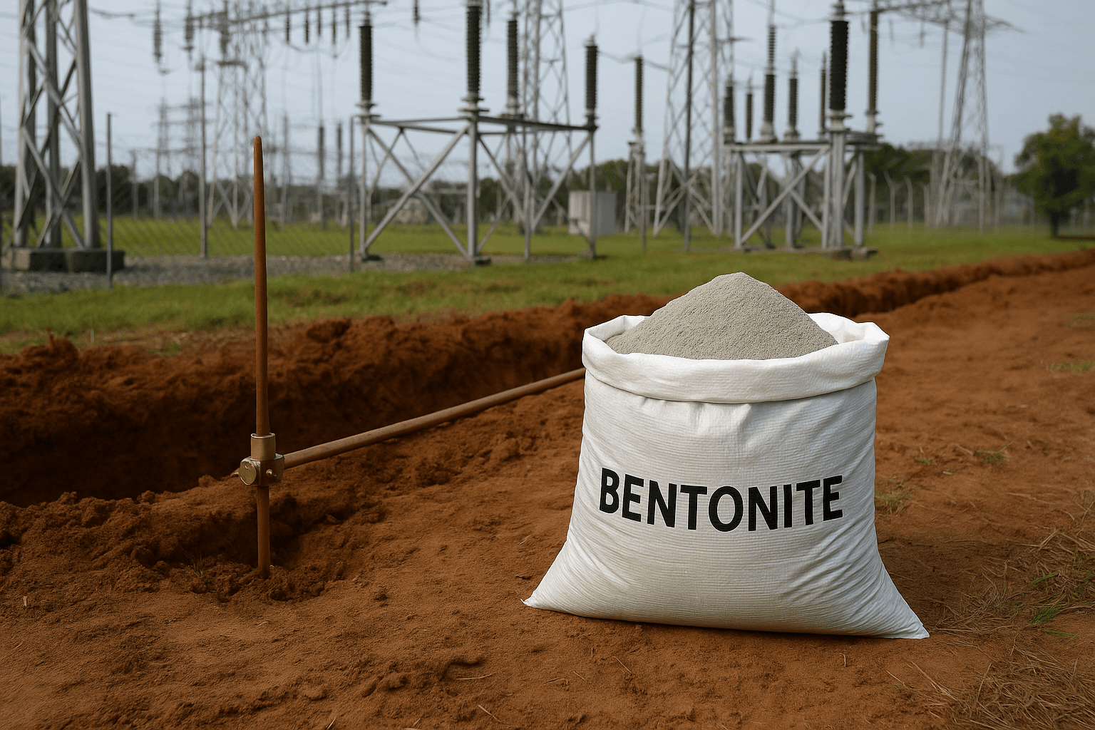 پر کردن اطراف الکترود و هادی مسی با خمیر بنتونیت در چاه ارت