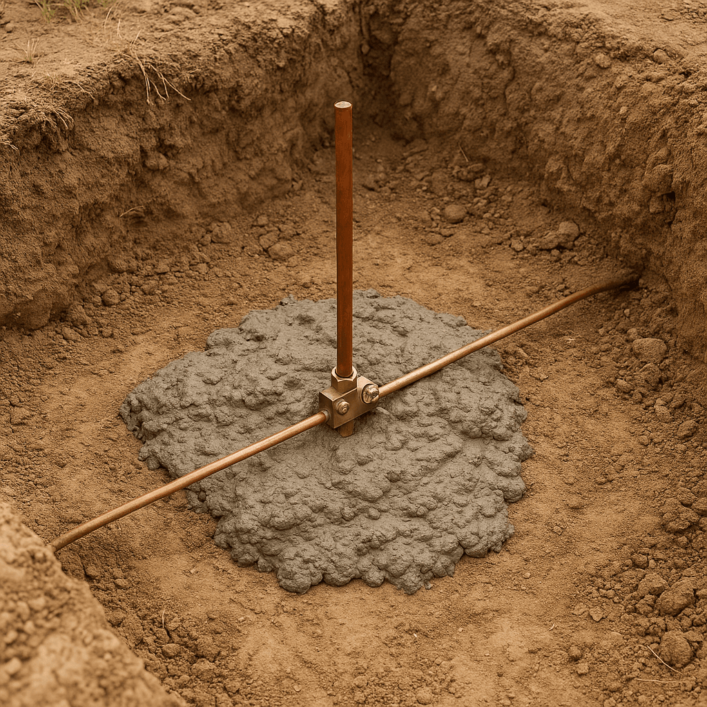 ریختن دوغاب بنتونیت در اطراف الکترود ارت در پست برق