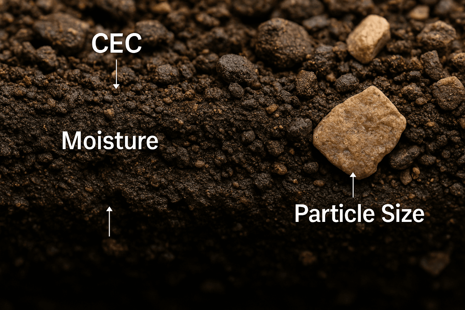 پتری‌دیش‌های حاوی خاک با درصدهای مختلف شن، سیلت و رس همراه با برچسب CEC و رطوبت