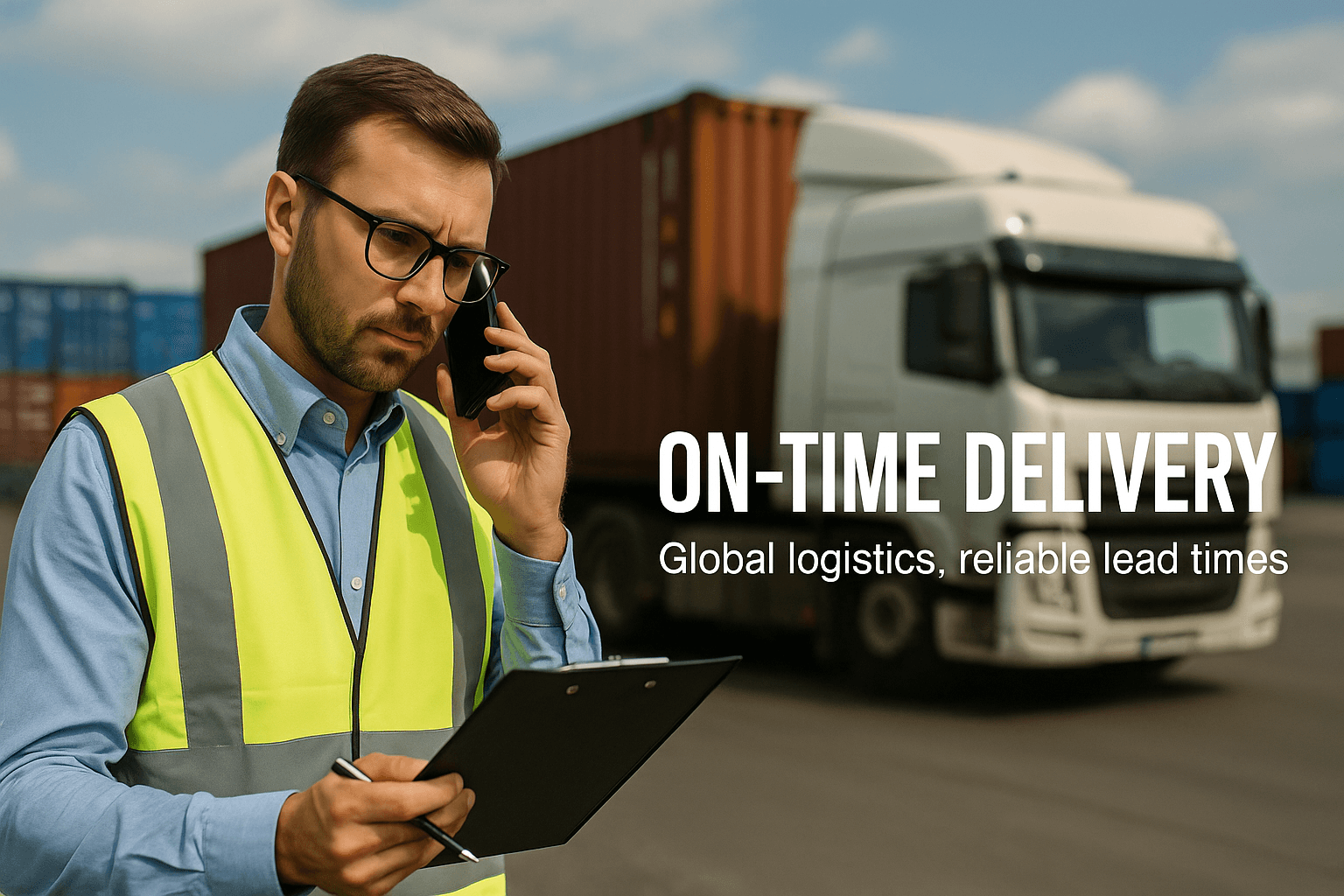 کامیون در حال حمل محموله‌های باری