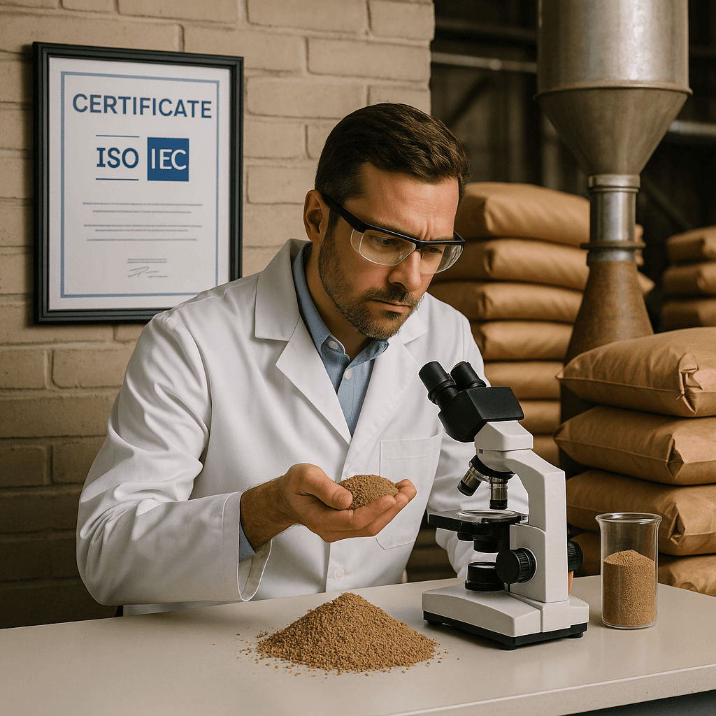 کارشناس کیفیت کنار میکروسکوپ و گواهینامه ISO