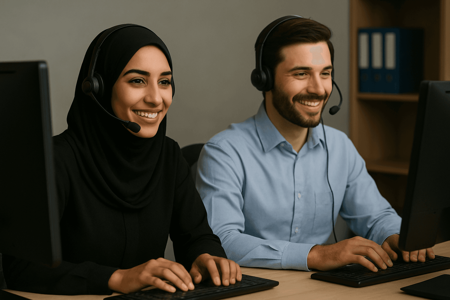 تیم پشتیبانی فنی در حال پاسخ‌گویی به مشتریان